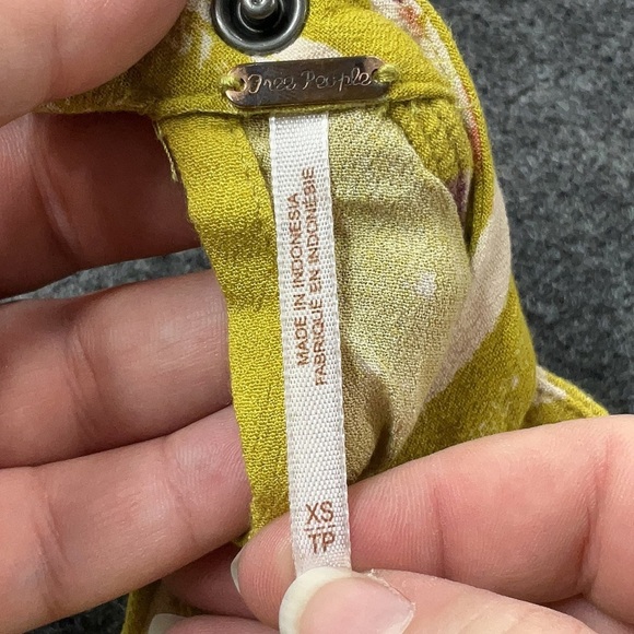 Free People Gold Drift Away Tunic Dress Oversized Blouse Chartreuse Size XS - Picture 7 of 9